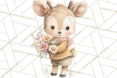 Baby Forest Animals Clipart PNG, Cute Spring Woodland Animal Product Image 4