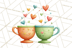 Cute Frog Couple Clipart, Baby Frogs Romantic Png Product Image 4