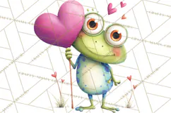 Valentine Frog Clipart PNG, Cute Valentine Frogs, Kids Product Image 4