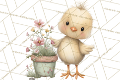 Spring Garden Animals Clipart, Cute Pastel Bunny Chick Lamb Product Image 4