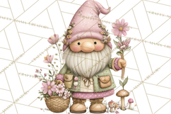 Easter Gnome Clipart, Cute Spring Gnomes PNG Product Image 4