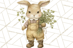 Vintage Spring Bunny Clipart, Whimsical Bunny Gardening Product Image 5