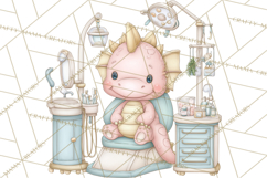 Dinosaur Dentist Clipart Cute Pediatric Dental PNG Product Image 5