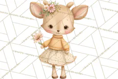 Baby Forest Animals Clipart PNG, Cute Spring Woodland Animal Product Image 5