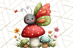 Happy Bug Friends Clipart, Ladybugs, Bees, Butterflies Png Product Image 5