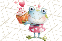 Valentine Frog Clipart PNG, Cute Valentine Frogs, Kids Product Image 2
