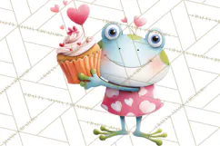 Valentine Frog Clipart PNG, Cute Valentine Frogs, Kids Product Image 2