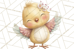 Spring Garden Animals Clipart, Cute Pastel Bunny Chick Lamb Product Image 2