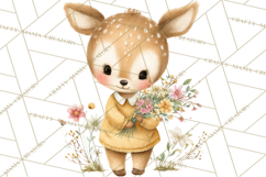 Baby Forest Animals Clipart PNG, Cute Spring Woodland Animal Product Image 3