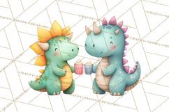 Dinosaur Birthday Clipart PNG, Watercolor Dino Birthday Product Image 3
