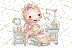 Dinosaur Dentist Clipart Cute Pediatric Dental PNG Product Image 3