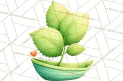 Cute Frog Couple Clipart, Baby Frogs Romantic Png Product Image 3