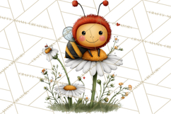 Happy Bug Friends Clipart, Ladybugs, Bees, Butterflies Png Product Image 3