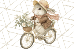 Vintage Spring Bunny Clipart, Whimsical Bunny Gardening Product Image 3