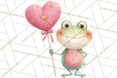 Valentine Frog Clipart PNG, Cute Valentine Frogs, Kids Product Image 3