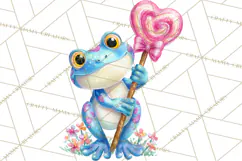 Valentine Frog Clipart PNG, Cute Valentine Frogs, Kids Product Image 4
