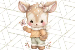 Baby Forest Animals Clipart PNG, Cute Spring Woodland Animal Product Image 4