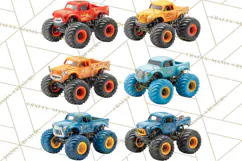 Monster Truck Birthday Party Clipart, Racing Celebration Png Product Image 5