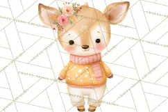 Baby Forest Animals Clipart PNG, Cute Spring Woodland Animal Product Image 5