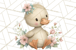Spring Garden Animals Clipart, Cute Pastel Bunny Chick Lamb Product Image 5