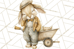 Vintage Spring Bunny Clipart, Whimsical Bunny Gardening Product Image 5