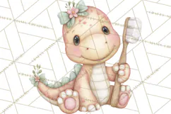 Dinosaur Dentist Clipart Cute Pediatric Dental PNG Product Image 5