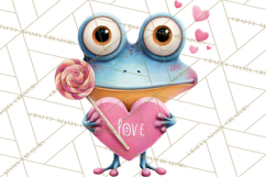 Valentine Frog Clipart PNG, Cute Valentine Frogs, Kids Product Image 5
