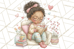 Valentine Bookstore Clipart PNG Cute Library Romance Product Image 3