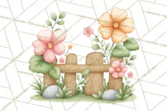 Farm Clipart, Woodland Farm Animals, Cows Pigs Chickens Png Product Image 4