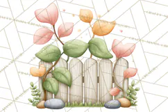 Farm Clipart, Woodland Farm Animals, Cows Pigs Chickens Png Product Image 5