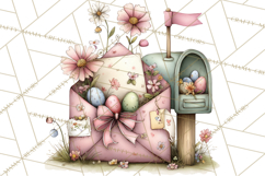 Easter Letters and Mail PNG, Spring Stationery Clipart Product Image 5
