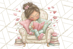 Valentine Bookstore Clipart PNG Cute Library Romance Product Image 5