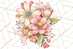Spring Cottagecore Florals Clipart, Wildflower Bouquets Product Image 2