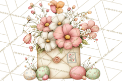 Easter Letters and Mail PNG, Spring Stationery Clipart Product Image 3