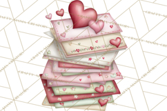 Valentine Clipart PNG, Love Notes Doodles, Envelopes Hearts Product Image 3