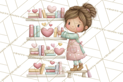 Valentine Bookstore Clipart PNG Cute Library Romance Product Image 4