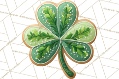 St Patrick’s Day Cookies Clipart, Shamrock Cookie PNG Product Image 2