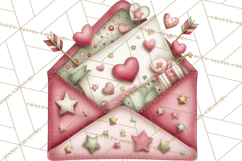 Valentine Clipart PNG, Love Notes Doodles, Envelopes Hearts Product Image 2