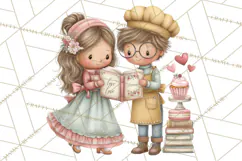 Valentine Bookstore Clipart PNG Cute Library Romance Product Image 2