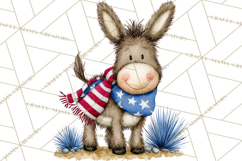 Patriotic Western Clipart, Whimsical Red White Blue Desert Product Image 2