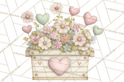 Rustic Valentine Decor Clipart, Burlap Heart PNG Product Image 2