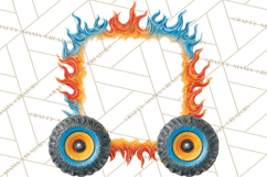 Monster Truck Birthday Party Clipart, Racing Celebration Png Product Image 2