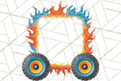 Monster Truck Birthday Party Clipart, Racing Celebration Png Product Image 2