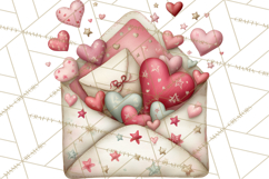 Valentine Clipart PNG, Love Notes Doodles, Envelopes Hearts Product Image 3