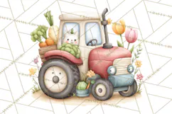 Farm Clipart, Woodland Farm Animals, Cows Pigs Chickens Png Product Image 3