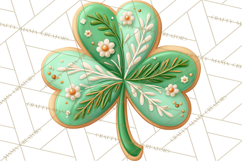 St Patrick’s Day Cookies Clipart, Shamrock Cookie PNG Product Image 4