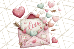 Valentine Clipart PNG, Love Notes Doodles, Envelopes Hearts Product Image 4