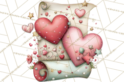 Valentine Clipart PNG, Love Notes Doodles, Envelopes Hearts Product Image 5