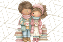 Valentine Bookstore Clipart PNG Cute Library Romance Product Image 5