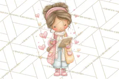 Valentine Bookstore Clipart PNG Cute Library Romance Product Image 2